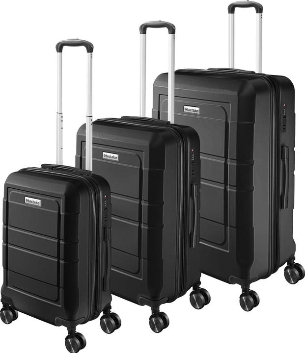 tectake Hartschalenkofferset Brice 3-tlg., TSA-Schloss (111 l, XL (ab 115l))