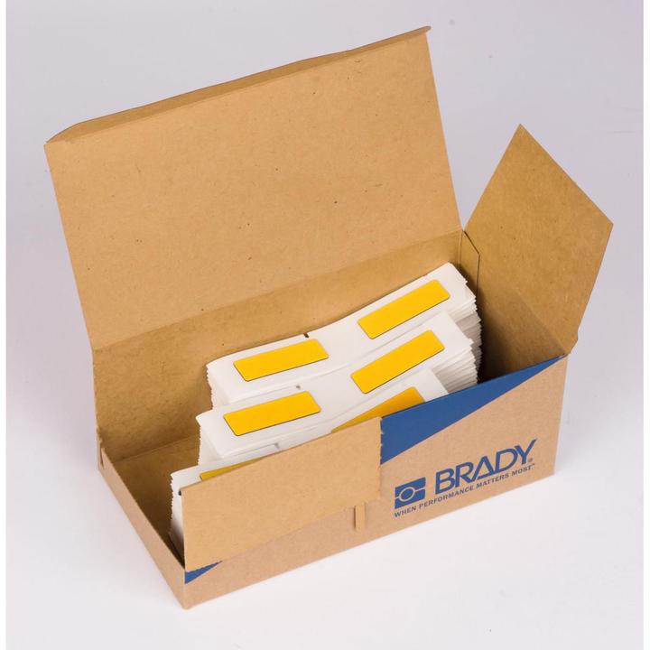 Actual product image Brady M6-08-7593-YL, Foamed polyester, yellow, glossy, 19.00 x 48.00 mm, permanent (300/Bo