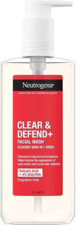 Neutrogena Clear & Defend + Facial Wash (Reinigungstücher, 200 ml)