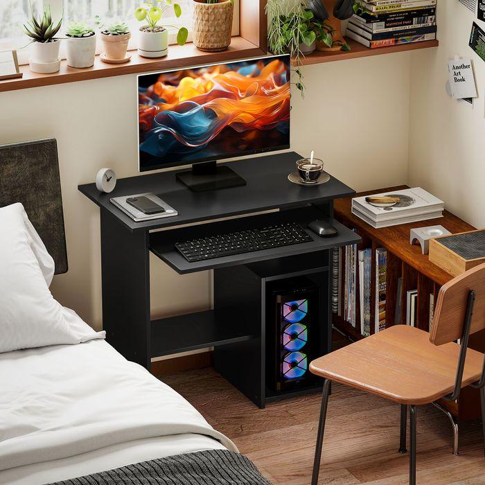 Image du produit Swisshandel24 Computertisch, Schreibtisch mit offenen Fächern und Ablageflächen, Bürotisch