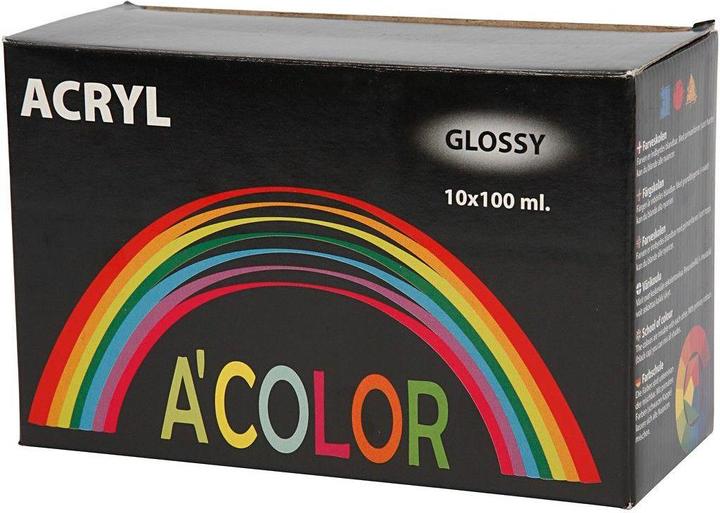 Immagine prodotto Creativ Company Scuola vernice acrilica lucida Vernice acrilica 100 ml Multi bottiglia (Colori assortiti, 100 ml)
