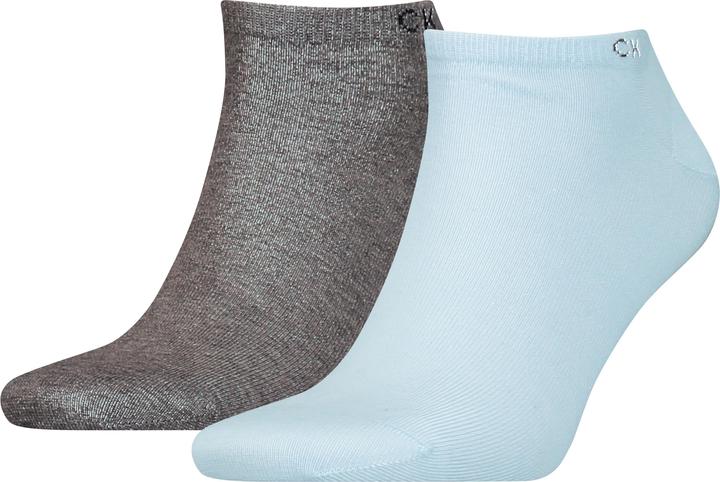 Calvin Klein Men's Sneaker 2 Pack Socks, Light Blue, 39/42 (39 - 42)