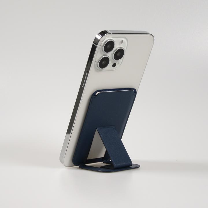 Produktbild PhoneLook MagSafe magnetisches Wallet Kartenhalter mit Ständerfunktion Dunkelblau (Apple iPhone 12)