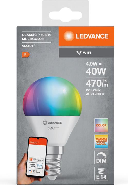Actual product image Ledvance Smart+ Mini (E14, 4.90 W, 470 lm, 1 x, F)