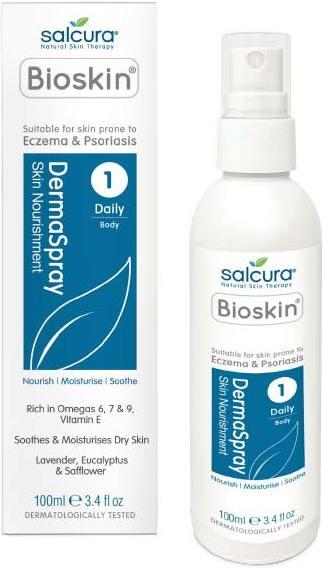 Actual product image Salcura Skincare Bioskin DermaSpray Moisturizing Cream for Body Unisex 100 ml (Body cream, 100 ml)
