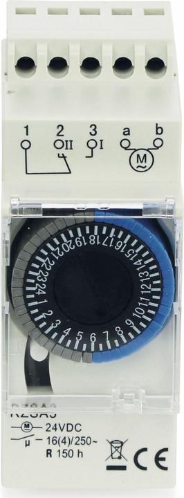 Produktbild Reltech Zeitschaltuhr RZSA3, 24 V-, DIN-Schiene, Analog