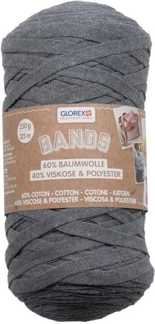 Glorex Wolle Makramee Bands 250 g, Grau (125 m)