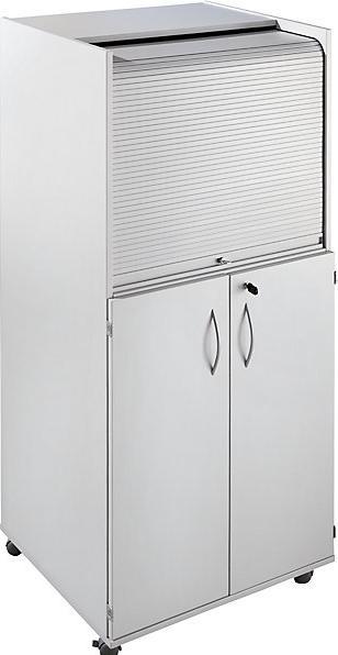 Actual product image eurokraft pro Computer cabinet with plastic roller shutter, mobile