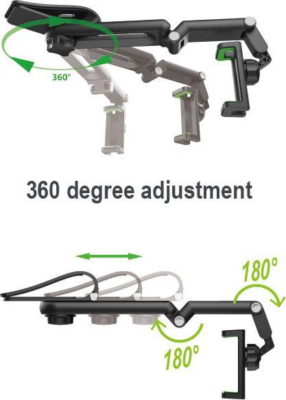Actual product image PhoneLook Support universel pour smartphone bras flexible réglable pour voiture pare-soleil