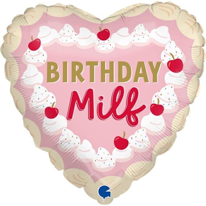 Actual product image Grabo Balloons Alu-Ballon Herz Birthday Milf (1 x)