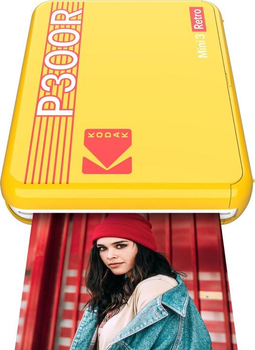 Productafbeelding Kodak Mini 3 Retro P300ry60 Draagbare Instant Fotoprinter Bundel 3x3 Geel (Direct thermisch, Kleur)