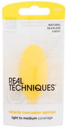 Actual product image Real Techniques Miracle Concealer Sponge Makeup Blending Sponge Elongated Shape Precise Application Yellow Sponge