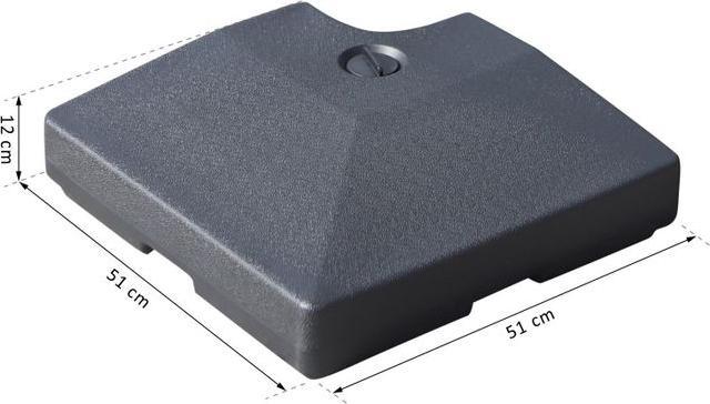 Produktbild Outsunny 4tlg Sonnenschirmständer befüllbar mit Sand Wasser HDPE-Kunststoff Schwarz je 51 x 51 x 12 cm bis zu