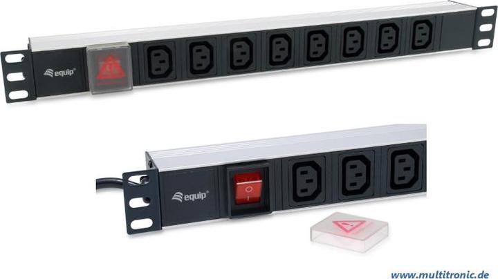 Image du produit equip Bâti de prises 1U8 IEC320C14, câble,si