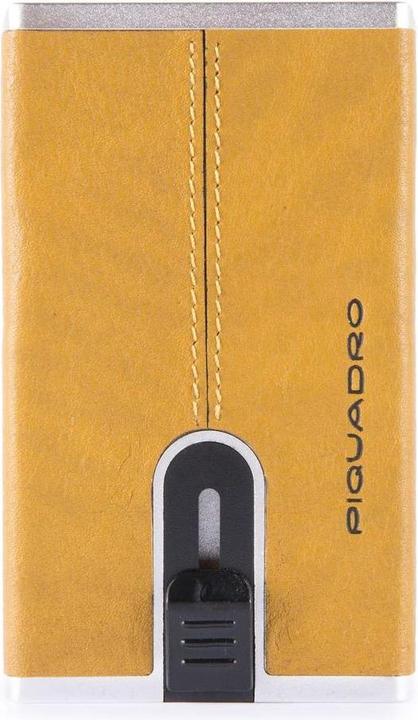 Actual product image Piquadro Blue Square, Leather Card Holder, For Back And Credit Cards, Yell