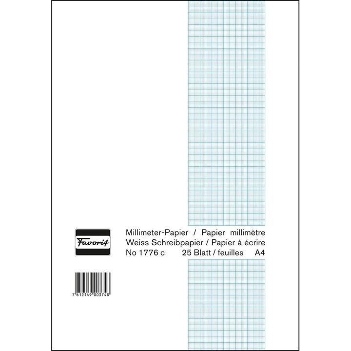 Immagine prodotto Favorit Blocco di carta millimetrata bianca (21 x 29,7 cm, Quadretti, Copertina morbida)