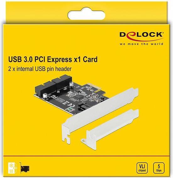 Image du produit Delock Carte PCI Express 2x USB 3.0 interne (en-tête de broche)