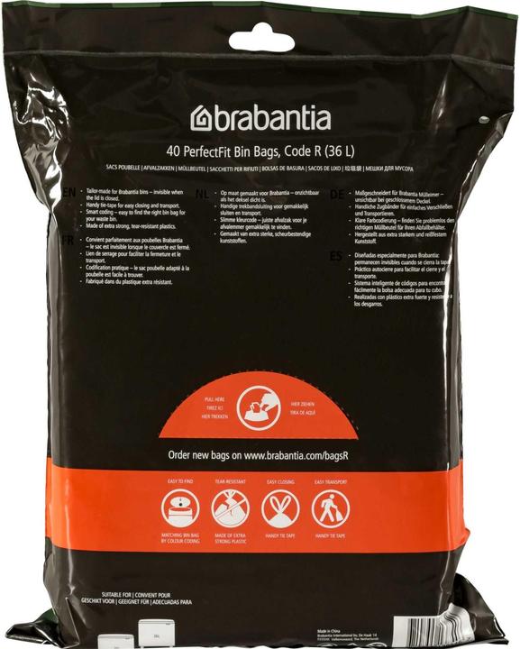 Image du produit Brabantia PerfectFit sac poubelle type R, 36 L, 30 pcs (40 x, 36 l)
