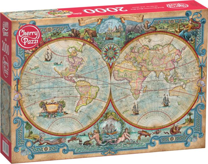 Produktbild Cherry Pazzi Puzzle 2000 Teile - Grosse Entdeckungen Weltkarte (2000 Teile)