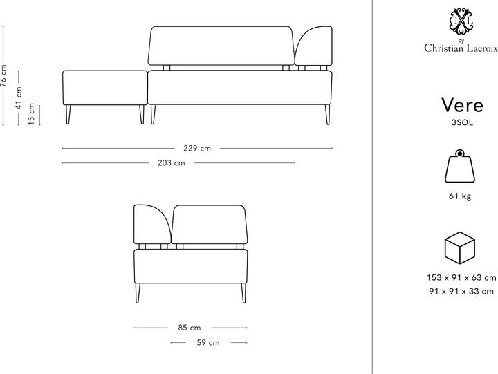 Actual product image CXL by Christian Lacroix Vere (2 person sofa, 3-seater, 4-seater)