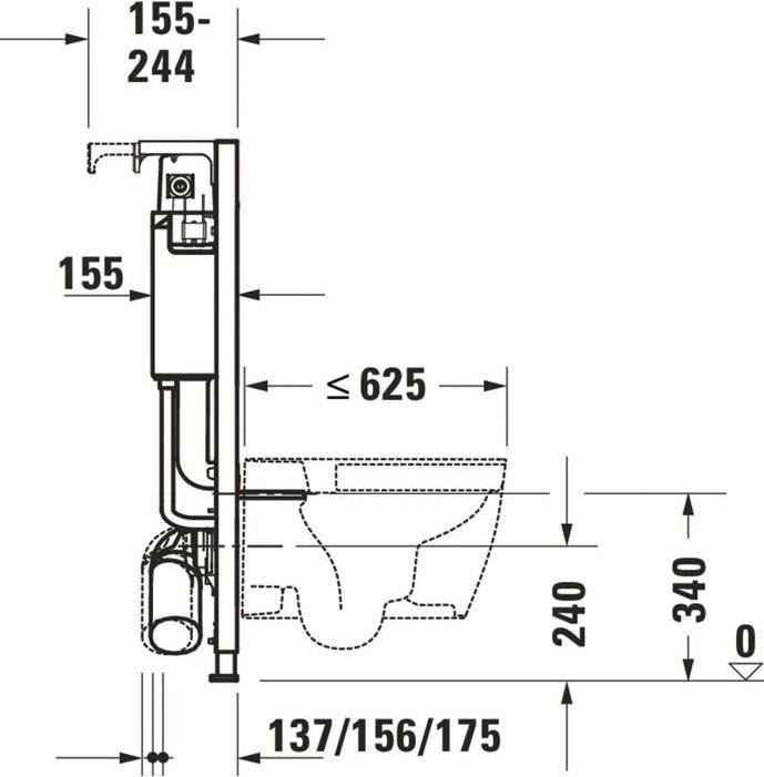 Produktbild Duravit Wand-WC-Element DURASYSTEM 500x990mm, Standard, Trockenbau