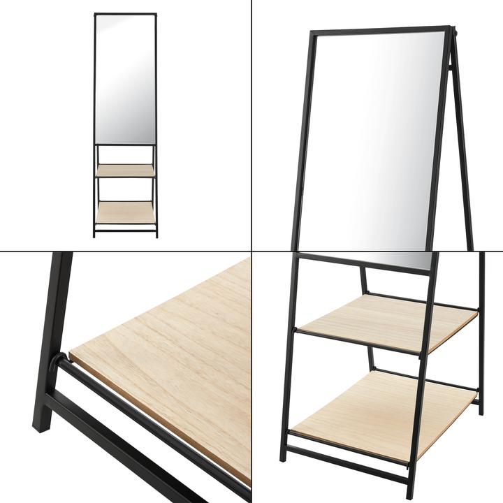 Produktbild En.Casa Standspiegel Chamois mit 2 Ablagen (44 x 150 cm)