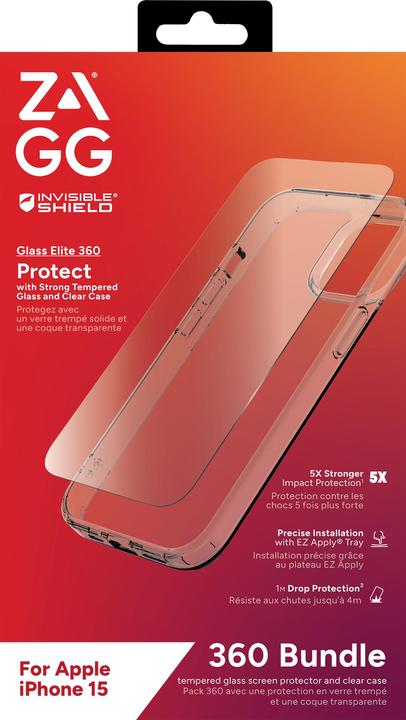 Immagine prodotto Zagg Invisibleshield Bndl Vetro (1 Pezzo/i, Apple iPhone 15)