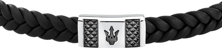 Immagine prodotto Maserati Bracciale in pelle riciclata (20 cm, Acciaio inossidabile, Cuoio)