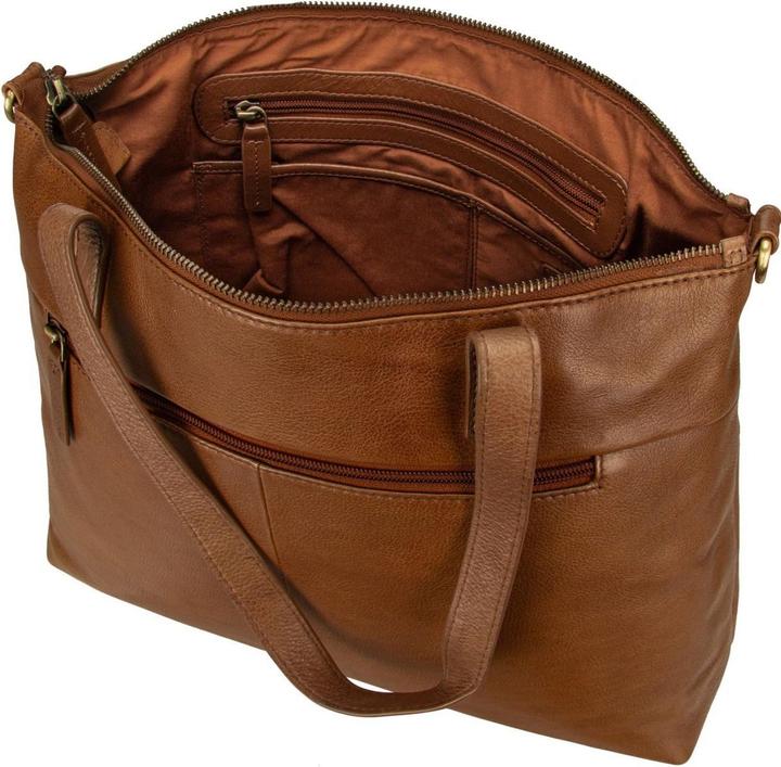 Immagine prodotto Burkely Borsa shopper Norah naturale in pelle con scomparto per laptop da 36 cm (10 l)