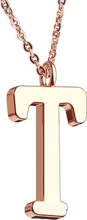 Star Piercing Kette rosegold Anhänger Buchstabe T (ohne Messing, Chirurgenstahl 316L)