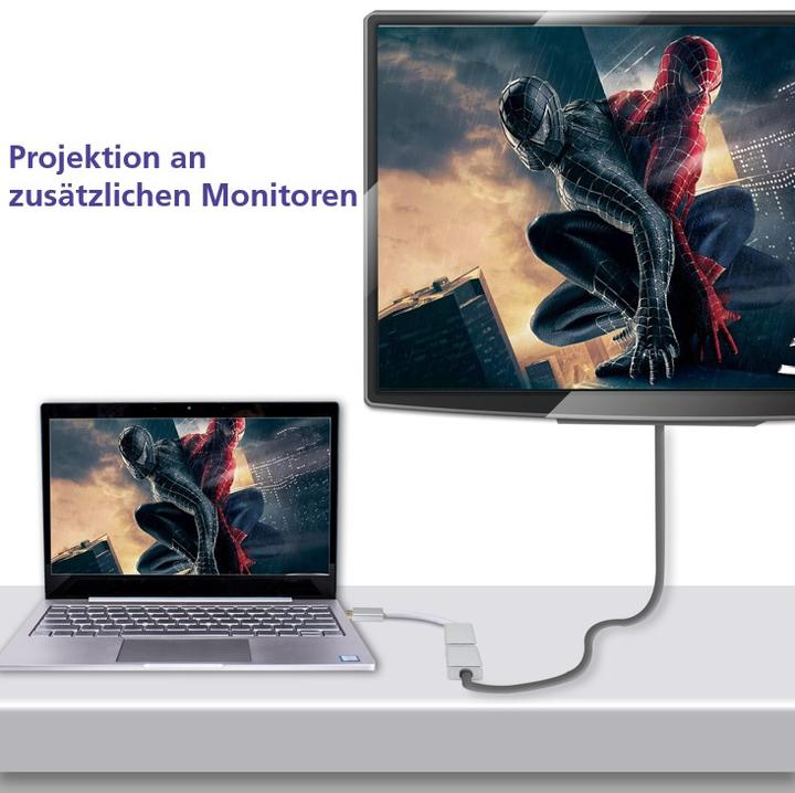 Produktbild Helos DisplayPort auf HDMI-Buchse-Adapter (HDMI, 10 cm)