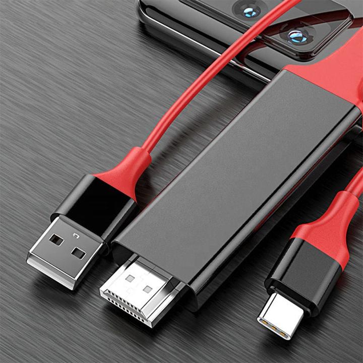 Immagine prodotto Hermex Cavo adattatore USB-A USB-C HDMI da 2 m USB-C USB-A HDMI USB-A USB-C HDMI (2 m, HDMI)