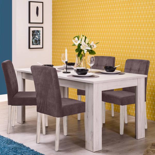 Image du produit Homestyle4u Table de salle à manger extensible (160.5 x 90.5 x 76.5 cm)
