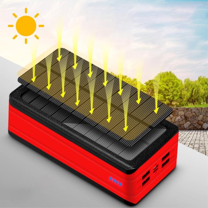 Immagine prodotto Apfelkiste Powerbank solare da esterno LED 4x USB A (50000 mAh, 185 Wh)