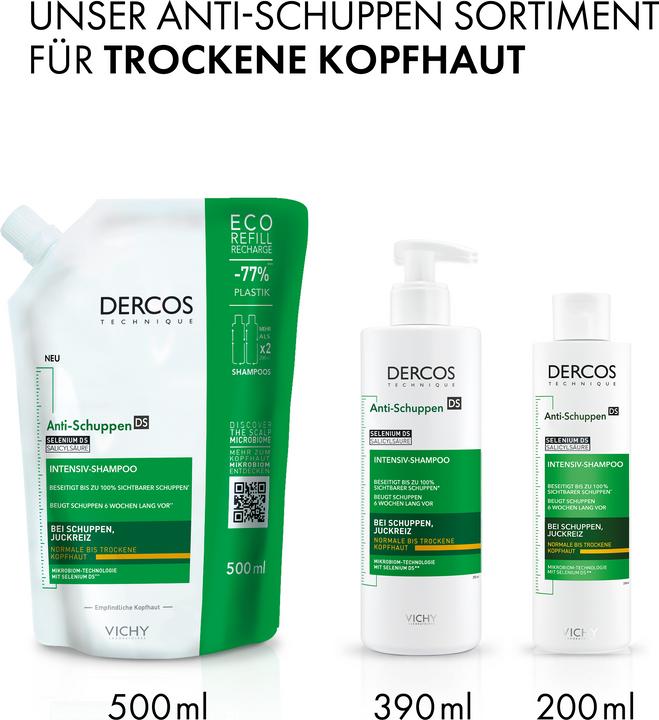 Produktbild Vichy Dercos Anti-Schuppen Shampoo trockene Kopfhaut (200 ml, Flüssiges Shampoo)
