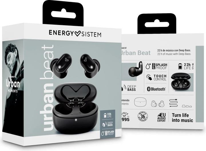 Image du produit Energy Sistem Écouteurs True Wireless Urban Beat Noir (5 h, Sans fil)