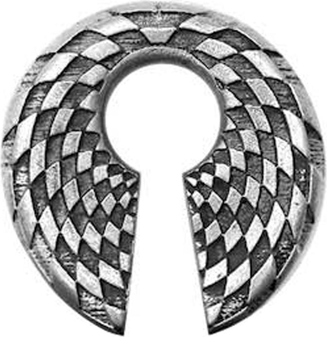 Star Piercing Ohrgewicht Schlüsselloch silber kariert (Messing)