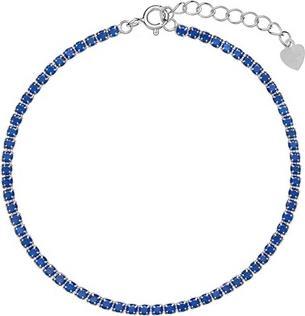 Again Jewelry Tennis silver bracelet with blue cubic zirconia AJNR0002