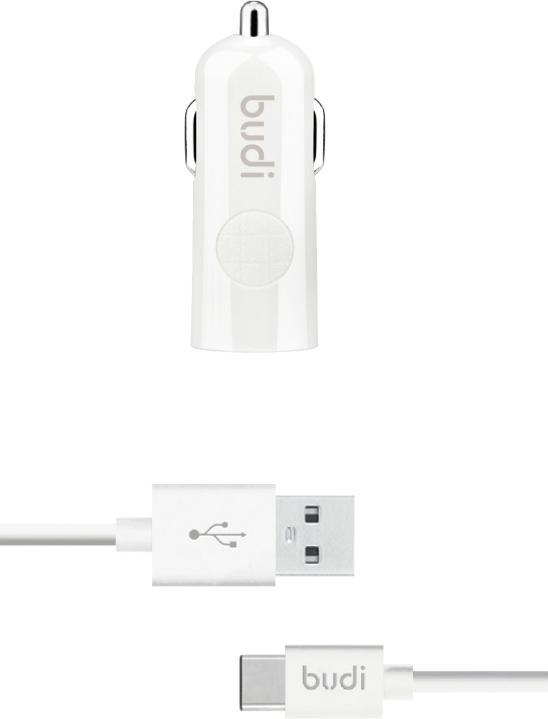 Produktbild Budi - USB-Autoladegerät + USB-C-Kabel (Weiss)