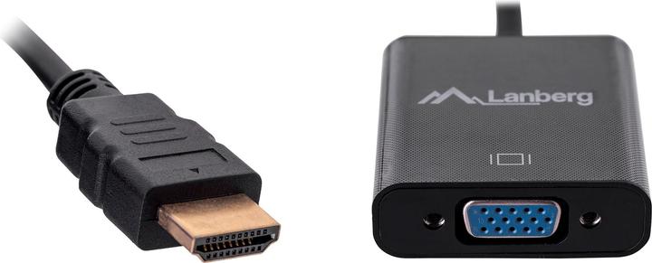 Immagine prodotto Lanberg AD-0017-BK Cavo video adattatore HDMI-A VGA (HDMI, VGA, 20 cm)
