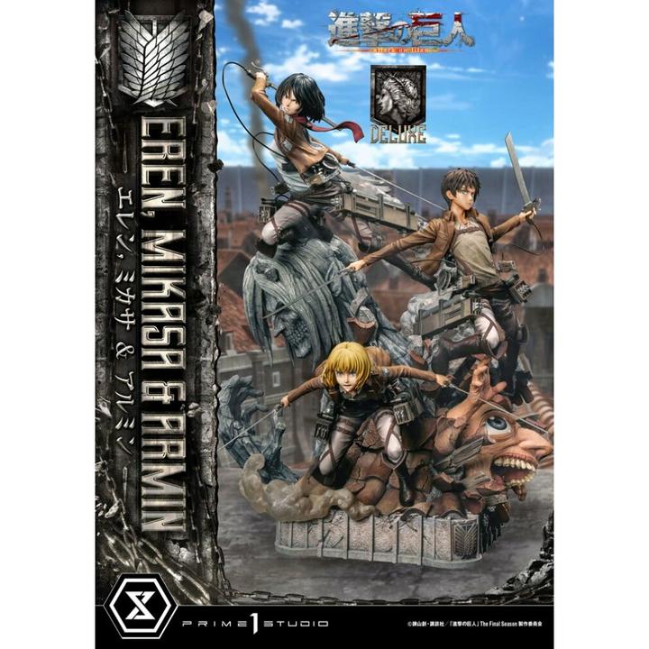 Produktbild Prime 1 Studio Attack on Titan Ultimate Premium Masterline Statue Eren, Mikasa, & Armin Deluxe Bonus Version 72 cm