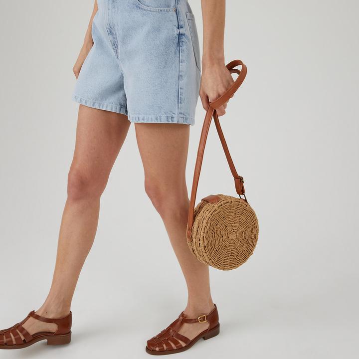 Actual product image La Redoute Collections Leather sandals with a flat heel (39)