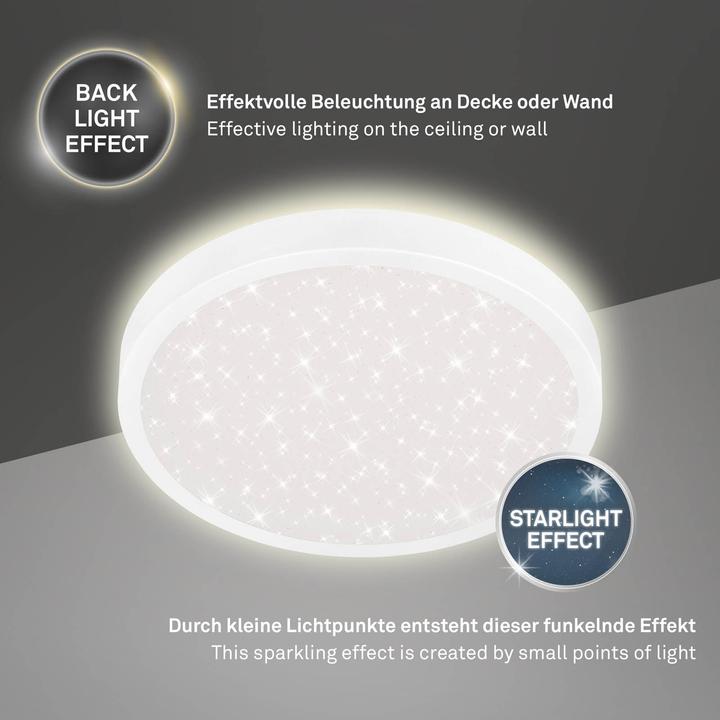 Produktbild Briloner LED Deckenleuchte mit Sternencover, weiss, 1xLED/24W (3000 lm)