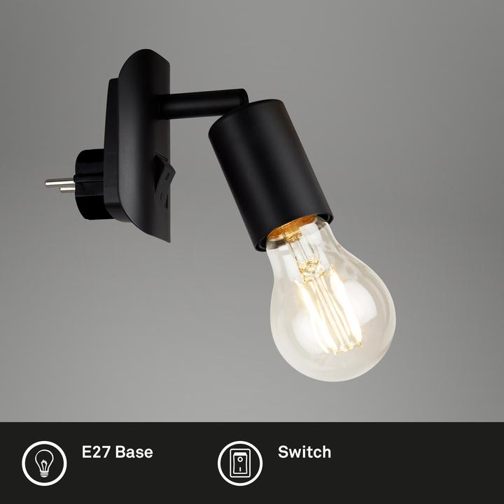 Image du produit Briloner Lampe à fiche, noir, 1xE27 excl. (E27)