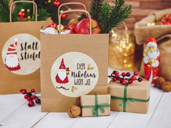 Produktbild Papierdrachen Geschenktüten zum Nikolaus – Wichtel (Geschenktüte, 6 x)