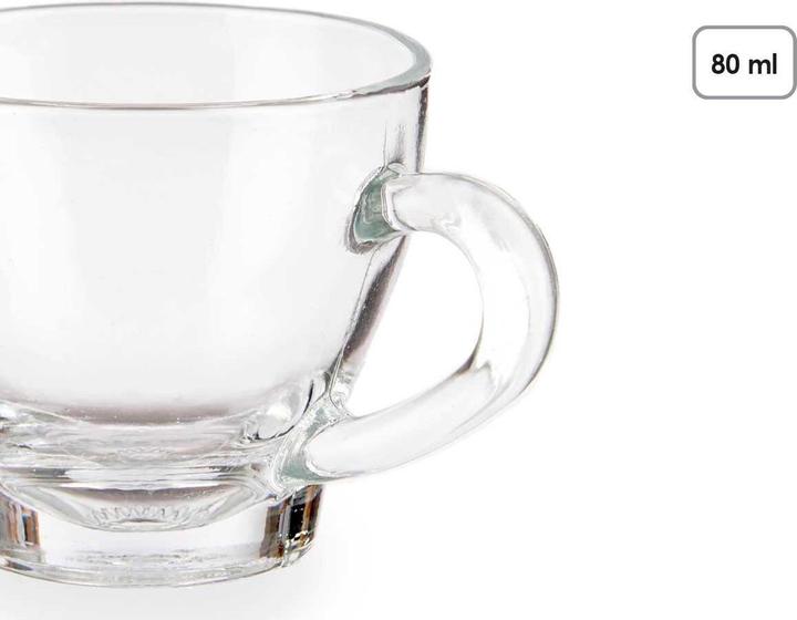 Immagine prodotto Vivalto Satz von Kaffeetassen RYG6073 Durchsichtig Glas 80 ml (24 Stück) (80 ml, 24 x)