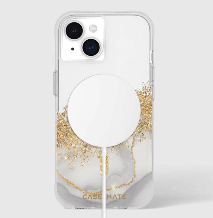 Actual product image Case-Mate Karat MagSafe - Case iPhone 15 zdobione złotem (Marble) (Apple iPhone 15)