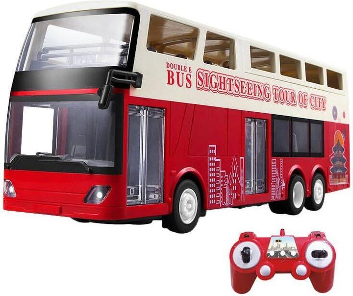 Actual product image Double Remote-controlled car 1:18 (red) (Sightseeing Bus) E640-003