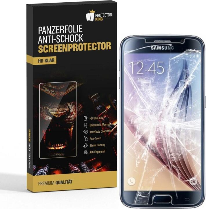 Produktbild Protectorking 4x Panzerfolie Anti-Shock HD Klar (4 Stück, Samsung Galaxy S6)