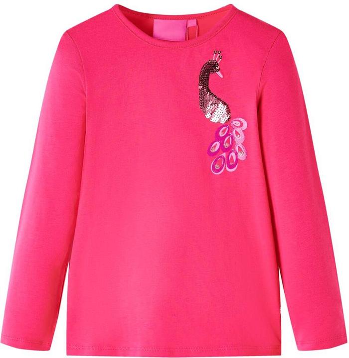 VidaXL Kinder-Langarmshirt Knallrosa 116,Material: 95 % Baumwolle (116)